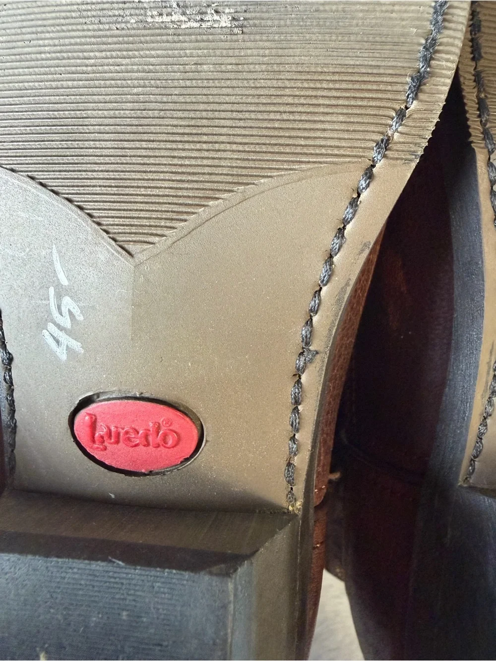 Laredo Brown Leather Accent Women's Boot Label Detail - Picture 6 of 6